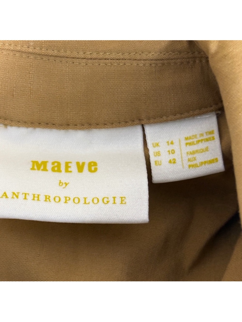 Maeve Mustard Short-Sleeve Wide-Leg Utility Jumpsuit - Picture 4 of 6
